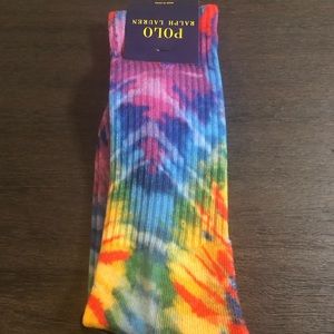 Polo Ralph Lauren Men's Tie Dye Crew Socks Colorful One Pair